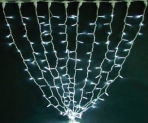 Гирлянда DELUX STALACTITES 0,8х1,5 (одинарный сталактит) LED белая,кабель белый