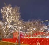 Праздничная иллюминация деревьев, «Містечко зимових розваг» Палац Украина