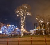 Новогодняя иллюминация парка, «Містечко зимових розваг» Палац Украина