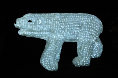 Световая акриловая фигура 3D «Белый медведь» 100 см