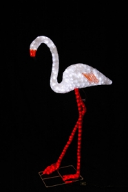 Световая акриловая фигура 3D «Фламинго белый» 130 см