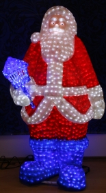 Світлова акрилова фігура 3D «Санта Клаус» 160 см