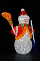 Световая акриловая фигура 3D «Снеговик с лопатой и метлой» 170см