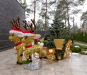 Сани Санты с оленями Сани Санты с оленями