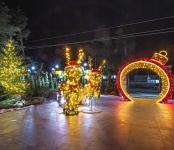 Сани Санты с оленями Сани Санты с оленями