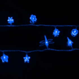 Гірлянда String Decor 5м (Нитка з декором) 50 LED синя, кабель - прозорий