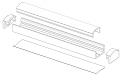 Профиль для светодиодной ленты PF-1 в комплекте
