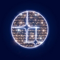 Гирлянда мотив Звезды в кольце "SIRIUS", белый + золотой, 100*100 см.
