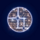 Гирлянда мотив Звезды в кольце "SIRIUS", белый + золотой, 100*100 см.