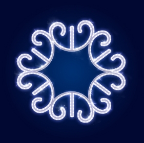 Гирлянда Мотив Snowflack Myrrhis, белая 60*60см